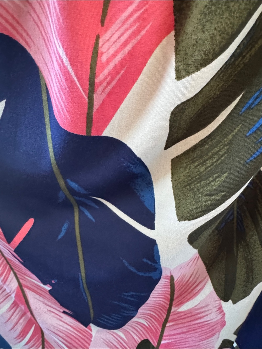 VENUS Tropical Leaf Print Maxi Dress - Pink, Blue & Olive SzM